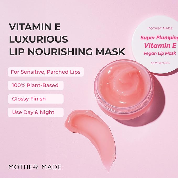 Natural Plumping Vitamin E Lip Mask 2EA | Hydrating Lip Moisturizer For Soft, Smooth, Plump Lips, Infused with Natural Oils, Organic Shea Butter, Collagen, Korean Skincare, Lip Gloss-Velvo Beauty