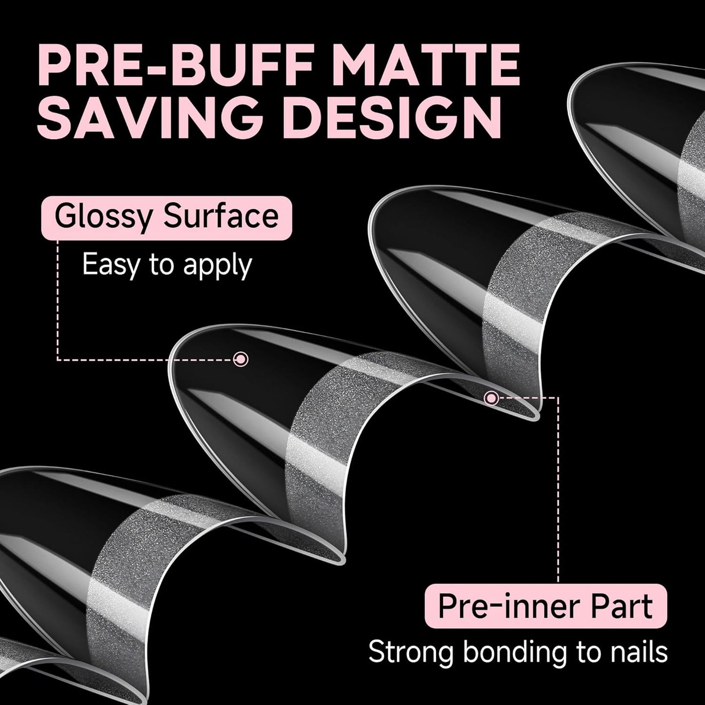 UNA GELLA Gel Nail Tips Almond Shape: 504pcs Medium Almond Nail Tips Half Cover Upgrade Soft Gel Matte Design for DIY Press On Nails Acrylic False Nails Tips 12 Sizes-Velvo Beauty