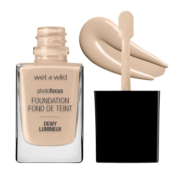 wet n wild Photo Focus Dewy Liquid Foundation Makeup, Soft Beige & Shell Ivory-Velvo Beauty