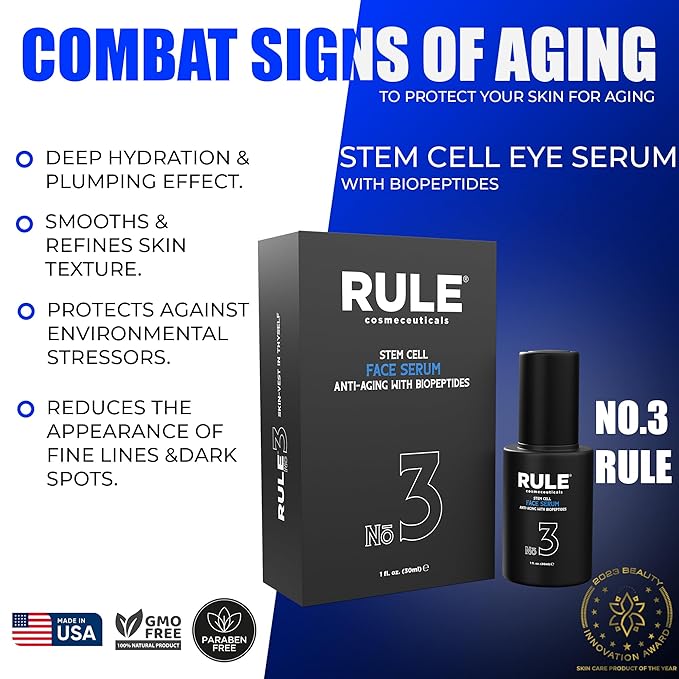 No.3 - Facial Serum with Biopeptides & Apple Stem Cells, Face Serums for Anti Aging, Peptide Serum as Skin Toner and Dark Spot Remover for Face, 30 mL-Velvo Beauty