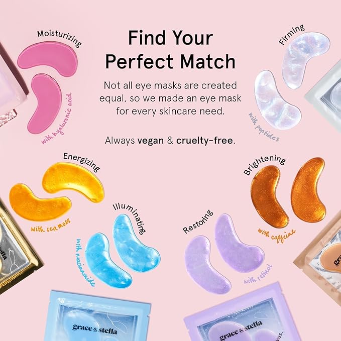 grace & stella Caffeine Under Eye Patches - Awakening Eye Patches for Puffy Eyes and Dark Circles - Under Eye Mask Patches with Niacinamide & Hyaluronic Acid - Vegan, Cruelty-Free (Bronze, 48 Pairs)-Velvo Beauty