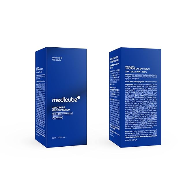 Medicube Zero Pore One-day Serum 1.01 fl.oz - Overnight Resurfacing Serum with Pore Tightening Complex - 15.2% AHA+BHA+PHA & 2% Niacinamide - 10.8% reduction in pore appearance after one day of use-Velvo Beauty