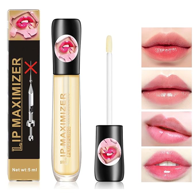 Lip Plumper Lip Gloss,Moisturizing Lip Oil Lip Plumper Gloss Lip Plumping Lip Care Serum Instant Volume Lip Filler Lip Maximizer Balm Plumper Reduce Fine Lines & Improve Dryness Wrinkles-Velvo Beauty