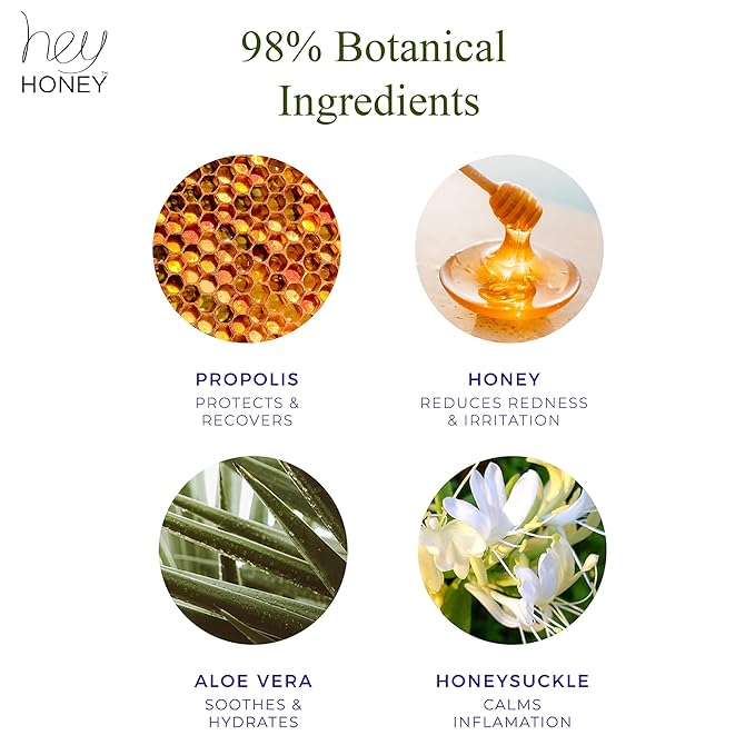 Hey Honey Skincare Relax, Instant Rosacea Treatment & Face Redness Relief - Dermatologically Tested Calming Moisturizer for Sensitive Skin Oil- Free with Honey & Propolis Anti-Aging Benefits | 2.2 Oz-Velvo Beauty