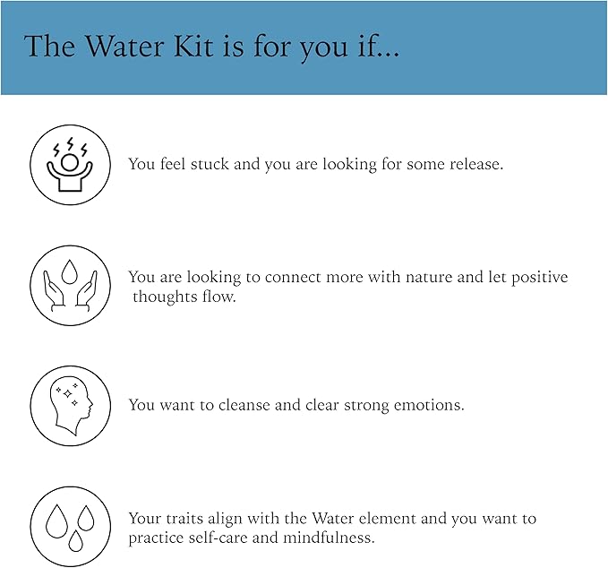 The Water Kit by Two Sage Sisters - Self Care Kit with Soap Sheets, Notebook, Marker, and Washcloth, Bath Shower Sets for Meditation and Relaxation, Mini Spa Kit Self Care Box for Women and Men-Velvo Beauty