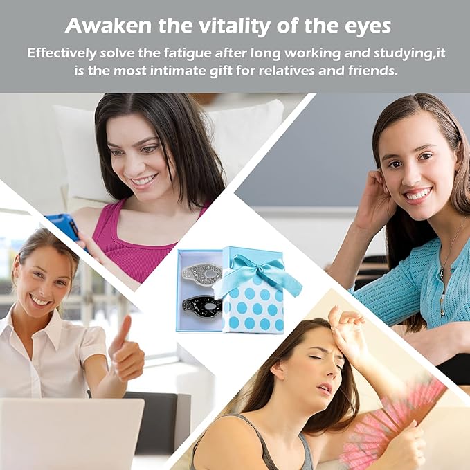 Permotary 2PCS Gel Eye Mask Reusable Hot Cold Compress Pack Eye Therapy,Therapeutic Gel Eye Spa Pad for Puffiness/Dark Circles/Eye Bags/Dry Eyes/Headaches/Migraines/Stress Relief-Gray&Black-Velvo Beauty