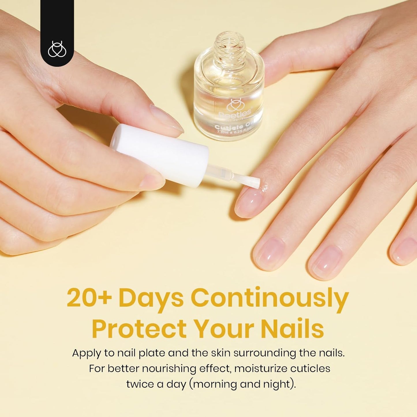 Beetles 7.5ml Cuticle Oil Nail Oil Cuticle Care for Nail, Damaged Cuticles, Stronger Nails Spa and Hand Manicure Essentials for Repaired Thin Nails DIY Home for Women-Velvo Beauty