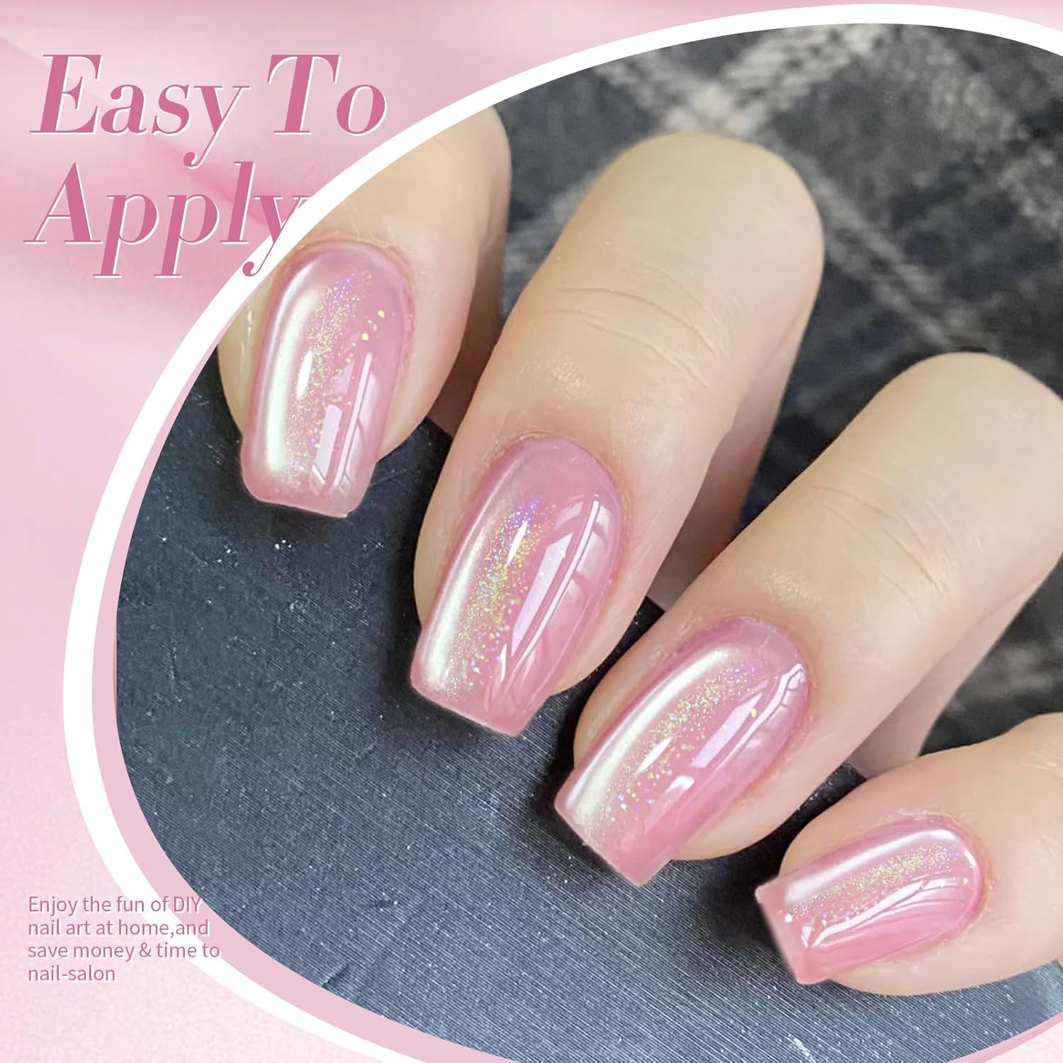 BORN PRETTY Pink Cat Magnetic Eye Gel Nail Polish Rainbow Holographic Moonlight Glass Magnetic Gel Nail Polish 15ML-Velvo Beauty