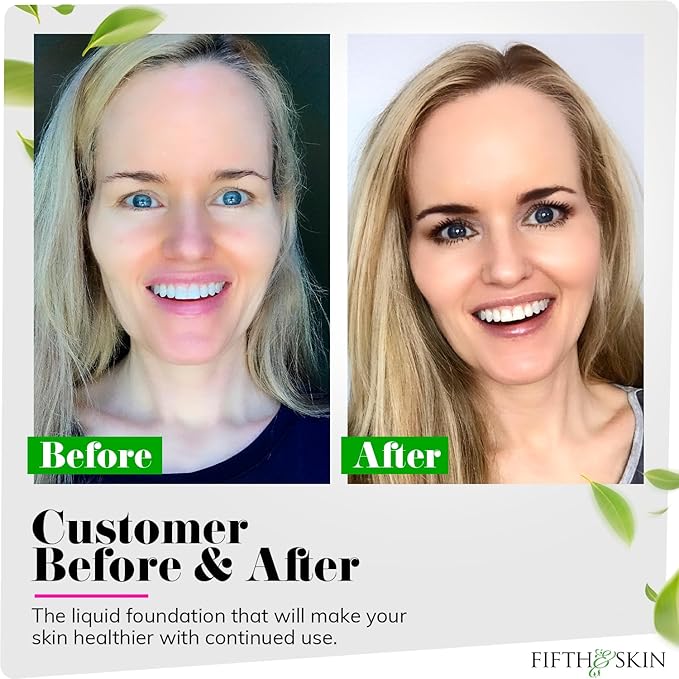 Fifth & Skin: Better’n Ur Skin Liquid Foundation (SANDY BEIGE) - Natural, Organic, Vegan, Cruelty-Free - Gluten-Free Beauty with Buildable Coverage and Palm-Free Luxury - 1 oz-Velvo Beauty