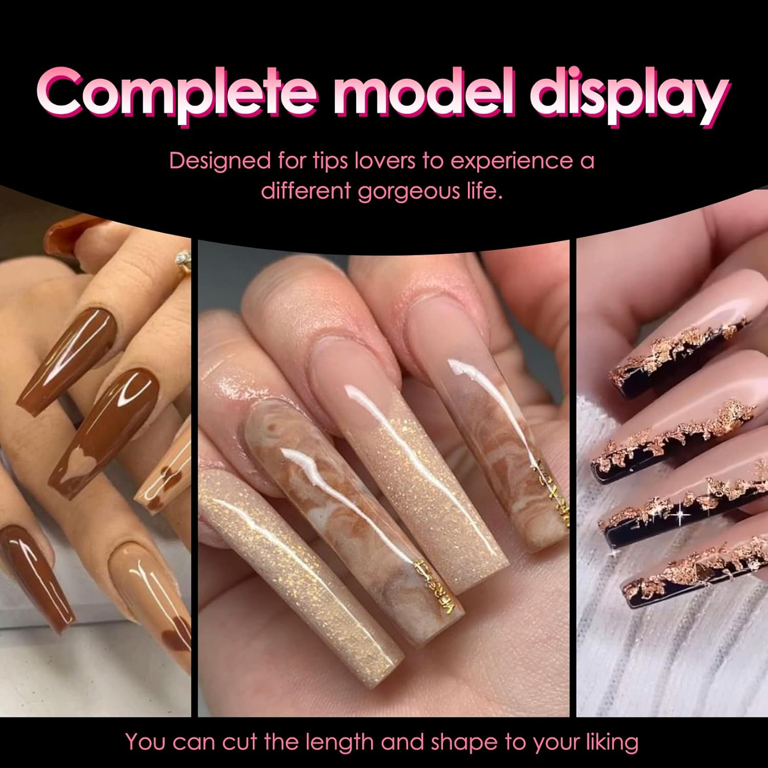 Ranrose Long Straight Nails Tips,240PCS Full Cover Soft Gel Nail Tips for Acrylic Nails Professional 12 Size Pre-shaped XXL Straight Shape False Nail Half Matte Fake Nail for Press On Nail Extensions-Velvo Beauty