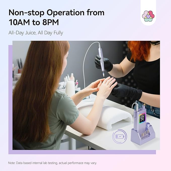 SAVILAND Advanced 50000 RPM Nail Drill Professional: 10S Fast Removal Electric Nail File Portable Nail Filer Electric with Rechargeable Electric Nail Drill Bits Pro Acrylic Nail Manicure Nail Tools-Velvo Beauty