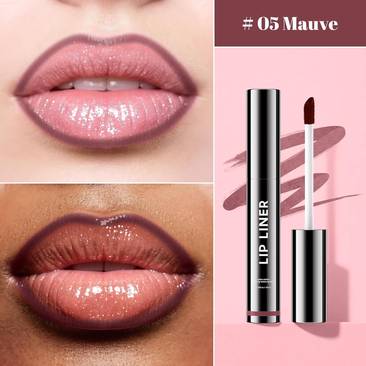 Lip Stain - Long Wear Tattoo Lip Liner, Waterproof & Transfer-proof Peel Off Lip Stain with Matte Finish, Lip Tint For All Skin Types, Great Gifts for Women (Mauve)-Velvo Beauty