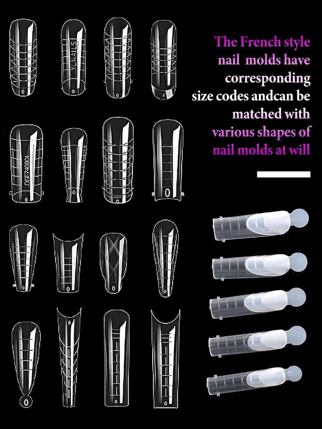 EBANKU 144PCS French Nail Forms Stickers Reusable Silicone Tip Stickers for Dual Nail Forms, Soft Manicure Stencil for Poly Gel Nail Mold-Velvo Beauty