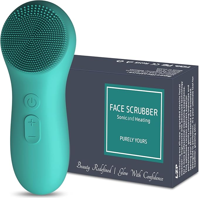 LZP Face Scrubber Facial Cleansing Brush Silicone Face Scrubber Exfoliator for Men & Women, Rechargeable Electric Facial Brushes for Cleaning and Exfoliating, Waterproof Face Scrub Brush-Velvo Beauty