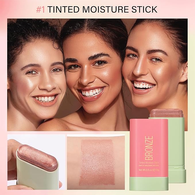 Blush Stick, Cream Blush Stick for Cheeks & Lips, Blendable Long-Lasting Multi-Use Contour Stick & Highlighter Makeup (WARM GLOW)-Velvo Beauty