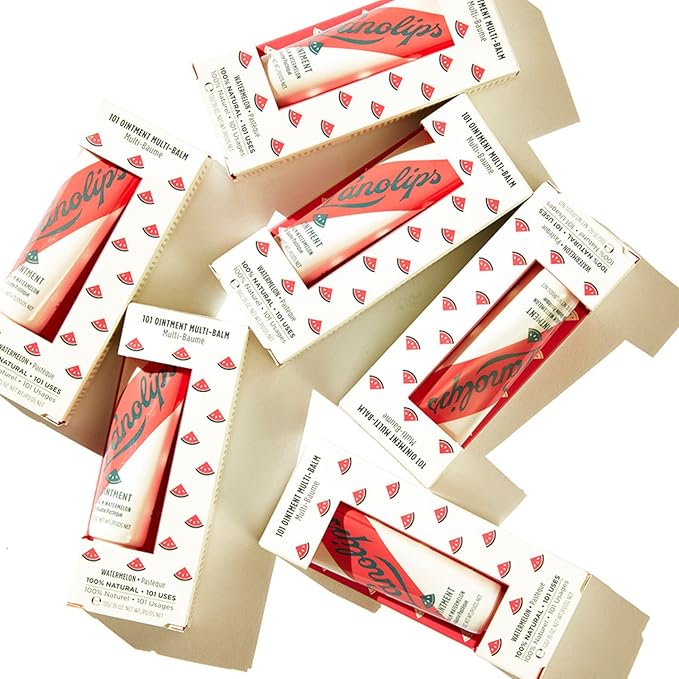 Lanolips 101 Ointment Multi-Balm, Watermelon - Fruity Lip Balm with Vitamin E Oil and Lanolin for Lip Hydration - Naturally Flavored Lanolin Lip Balm for Very Dry Lips - Dermatologist Tested (.35 oz)-Velvo Beauty