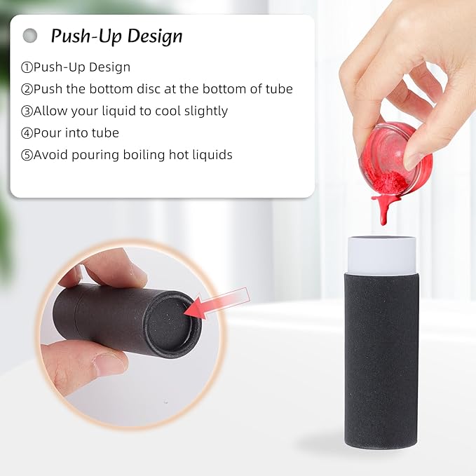 NICENEEDED 15 Pcs Paperboard Lip Balm Tubes, 0.4 Oz Kraft Paper Lipstick Tube, Cardboard Empty Deodorant Container Solid Perfume Tube Cosmetic Box for DIY Chapstick Deodorant Crayon-Velvo Beauty