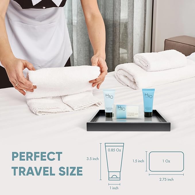 H2O Therapy Hotel Soaps and Toiletries Bulk Set | 1-Shoppe All-In-Kit Amenities for Hotels & Airbnb | 0.85 oz Hotel Shampoo & Conditioner, 1 oz Bar Soap Travel Size | 150 Pieces-Velvo Beauty