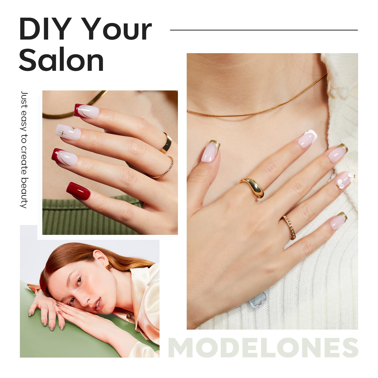 Modelones Short Square Fake Nail Tips - 510Pcs Gel Tips Pre-shaped Half Matte Full Cover Clear Acrylic Gel Kit False Press on Nails for Extension DIY Salon 15Sizes-Velvo Beauty