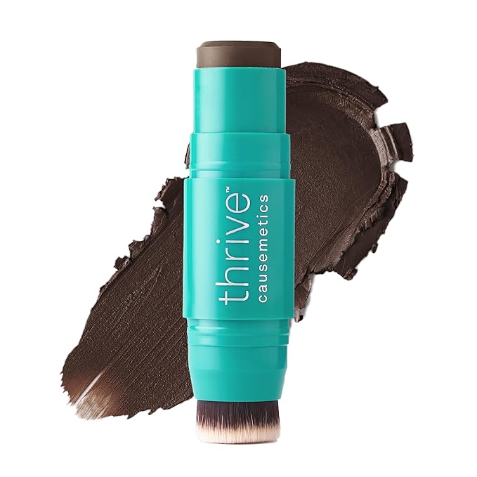 Thrive Causemetics Triple Threat Color Stick: Cream Bronzer & Contour Stick with Vitamin E, Evening Primrose Oil, Waterproof Smudge Proof Face Makeup Formula, Kayla (Deep Golden)-Velvo Beauty