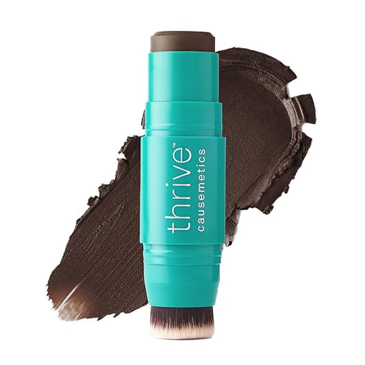 Thrive Causemetics Triple Threat Color Stick: Cream Bronzer & Contour Stick with Vitamin E, Evening Primrose Oil, Waterproof Smudge Proof Face Makeup Formula, Kayla (Deep Golden)-Velvo Beauty