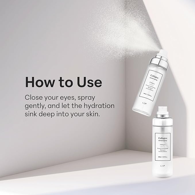 LIZK Collagen Serum Spray for Face 100ml (3.38 fl.oz) Glass Skin,easy to use, sparying at last step in skincare,body care, moisture mist, korea cosmetics-Velvo Beauty