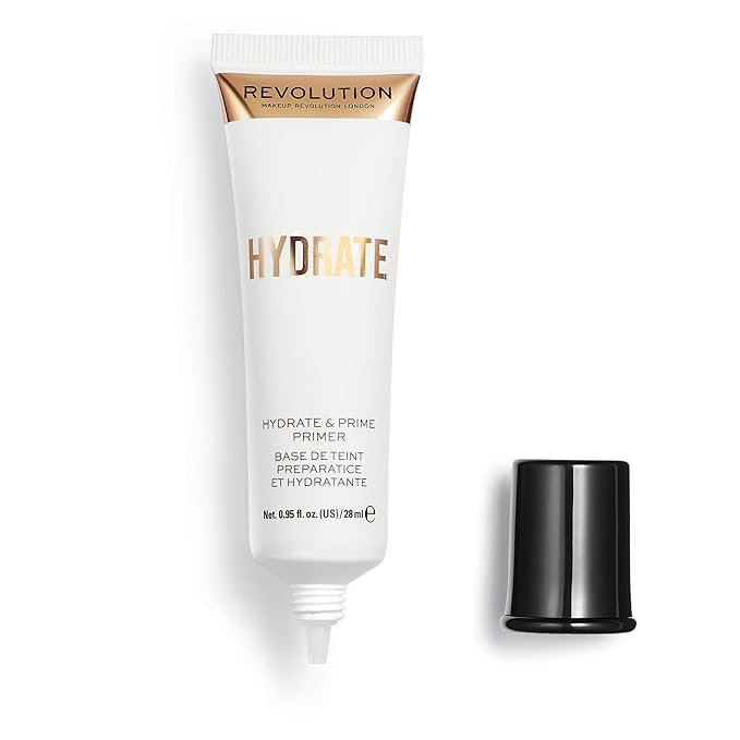 Makeup Revolution Hydrate Primer, Water-Based Primer with Vitamin E & Hyaluronic Acid, Lightweight Formula, Vegan & Cruelty-Free, 0.95 Fl Oz-Velvo Beauty