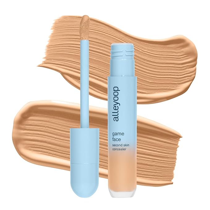 Alleyoop Game Face Concealer Makeup, Lightweight to Medium Buildable Coverage Under Eye Concealer, For Blemishes, Crease-proof and Hydrating with Aloe Stem Cell, Smooth Second Skin Finish - Go-Getter-Velvo Beauty