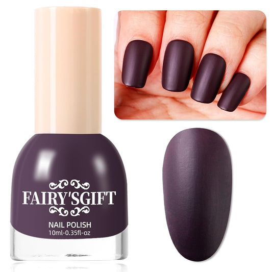 Matte Nail Polish Quick Dry Nail Lacquer for Nail Art Varnish, Mist Effect Matte Finish Velvet Nail Polish, 0.35 fl oz (Chocolate-21, 10 ML)-Velvo Beauty