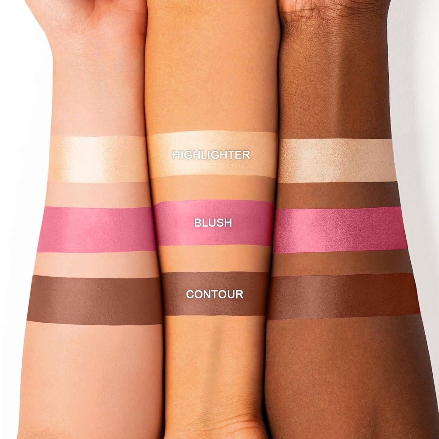 3 Colors Cream Contour Stick, Shades with Highlighter Stick,Blush Stick and Bronzer Contour Stick for Sculpt the Cheeks,Long Lasting,Waterproof,Matte & Dewy Finish for Women (LIGHT FAIR(8+10+12))-Velvo Beauty