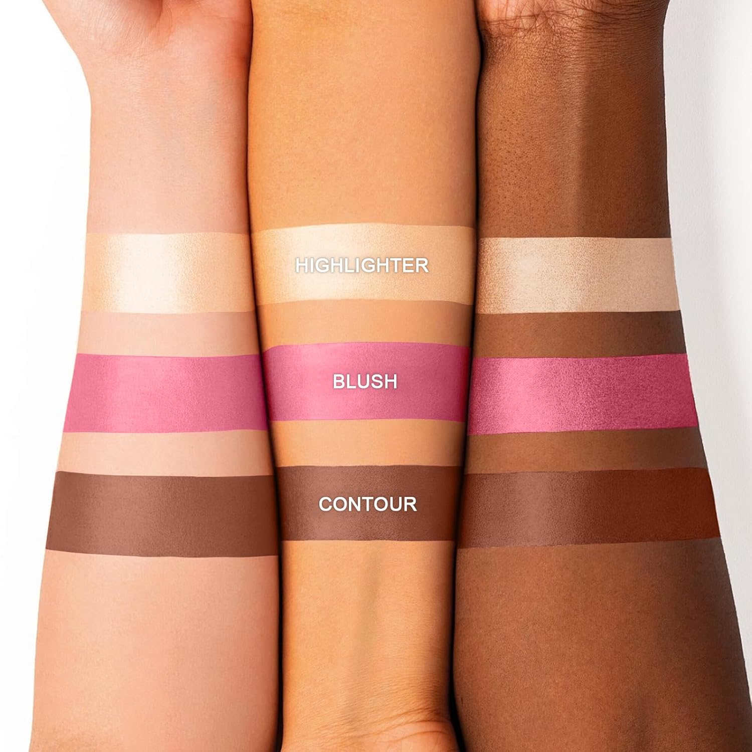 3 Colors Cream Contour Stick, Shades with Highlighter Stick,Blush Stick and Bronzer Contour Stick for Sculpt the Cheeks,Long Lasting,Waterproof,Matte & Dewy Finish for Women (LIGHT FAIR(8+10+12))-Velvo Beauty