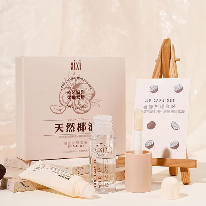 Lip Care Lip Scrub And Moisturizing Gel Set Sleeping Exfoliating Natural plant Oil Korean Therapy For Fuller Plumper-Velvo Beauty