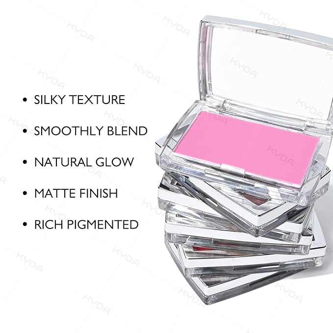 KYDA Pink Blush Powder, Make Up Pink Face Powder Face Blusher, Blendable Formula, Lasting Moisturizing, Ultra Fine Lightweight Texture-Velvo Beauty
