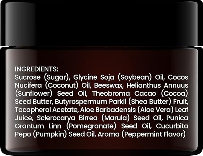 Brooklyn Botany Lip Scrub Exfoliator 1 oz – Lip Moisturizer for Dry Lips and Chapped Lips – Gentle Lip Exfoliator for Smooth and Brighter Lips – Peppermint Flavor-Velvo Beauty