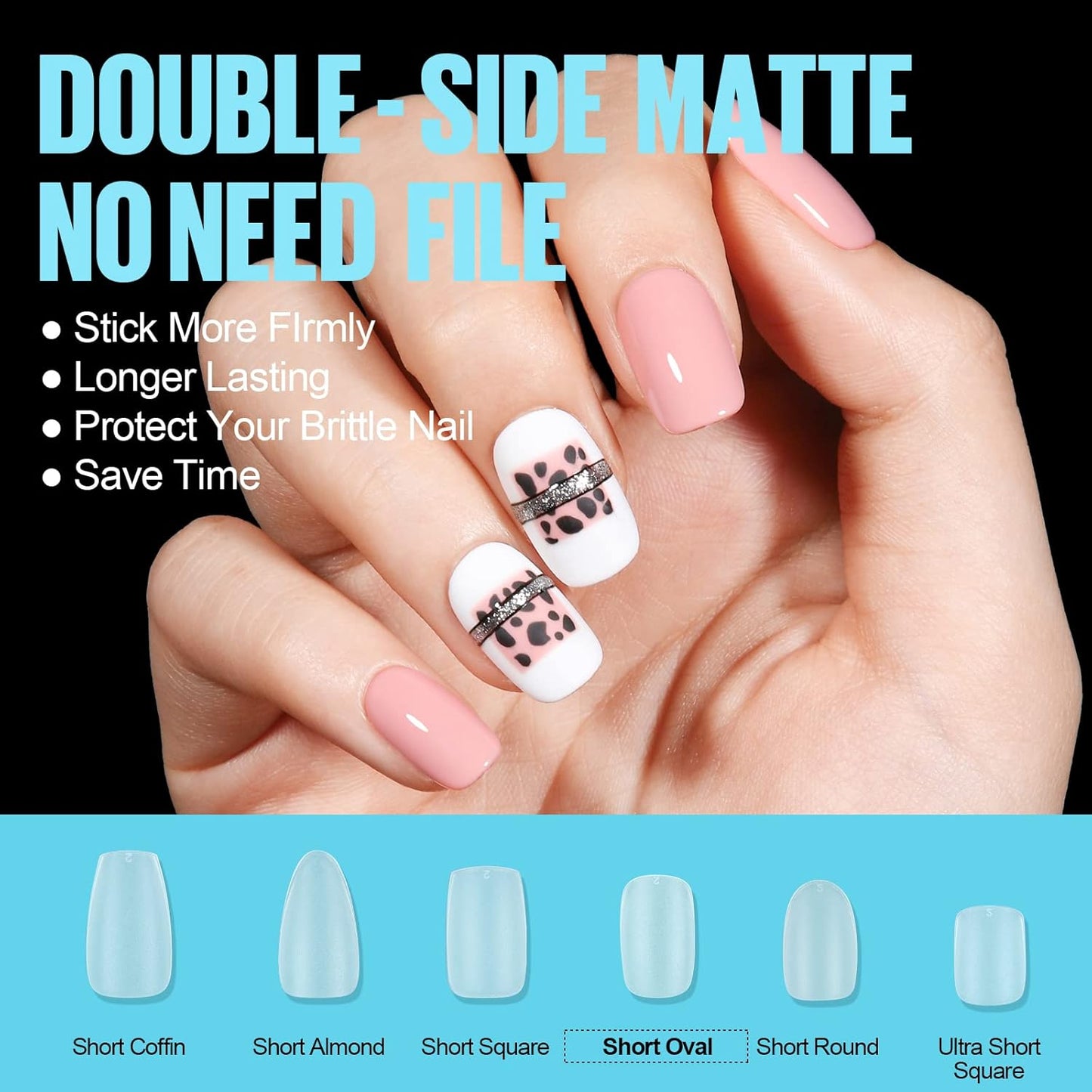 TOMICCA Oval Nail Tips - 15 Size Full Matte Gel Tips, 360PCS Pre-shaped No Need Nail Files and Base Coat Full Cover Nail Tips for Nail Extensions-Velvo Beauty