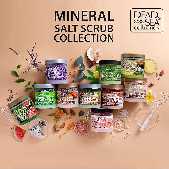 Dead Sea Collection Argan Salt Scrub – Exfoliating Body Scrub for Women – Moisturizing and Nourishing Skin – with Pure Oils and Dead Sea Minerals (23.28 Oz)-Velvo Beauty
