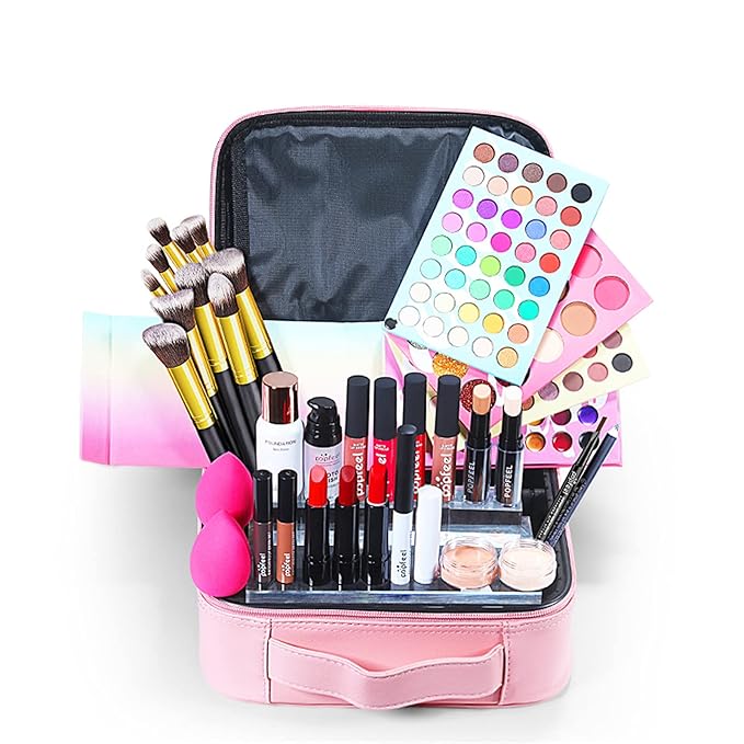 All-in-one Makeup Set Holiday Gift | Full Makeup Kit for Women Essential Starter Bundle Include Eyeshadow Palette Lipstick Blush Cream Concealer Face Powder Eyeliner Mascara Lipgloss Brush-Velvo Beauty
