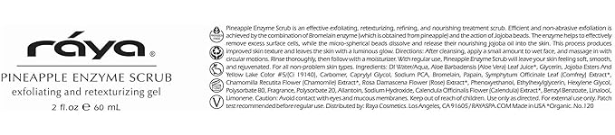 RAYA Pineapple Enzyme Facial Scrub (120) | Exfoliating and Refining Facial Scrub for Combination Skin | Creates a Glowing Complexion | Made with Pineapple Enzymes and Jojoba Beads-Velvo Beauty