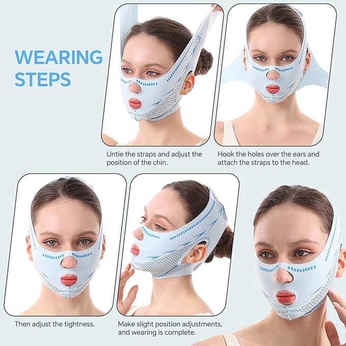 Line Lifting Mask Chin Strap for Sleeping, V Line Mask, Face Lift Prevent Sagging,Double Chin Reducer,Jawline Shaper,All-Around Coverage, Wrapping and Shaping More Comprehensively.-Velvo Beauty