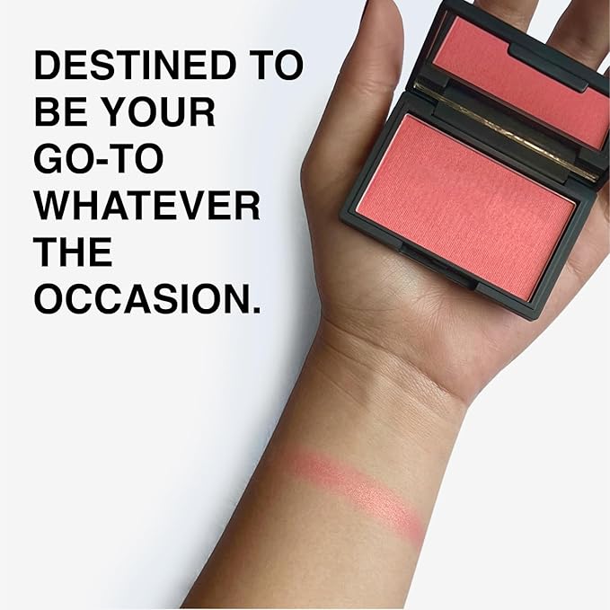 Makeup Powder Blusher - "Tantrum" - 4g / 0.141oz - Pigmented, Buildable, Lightweight Powder Blush for a Radiant, Healthy, Natural Glow. Versatile Shades - Pink, Coral, Peach & Golden Hues-Velvo Beauty