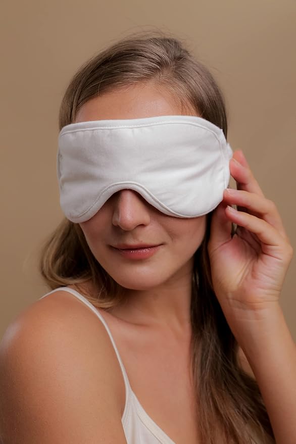 Cottonique Hypoallergenic Sleep Eye Mask made from 100% Organic Cotton (Natural, Free Size)-Velvo Beauty