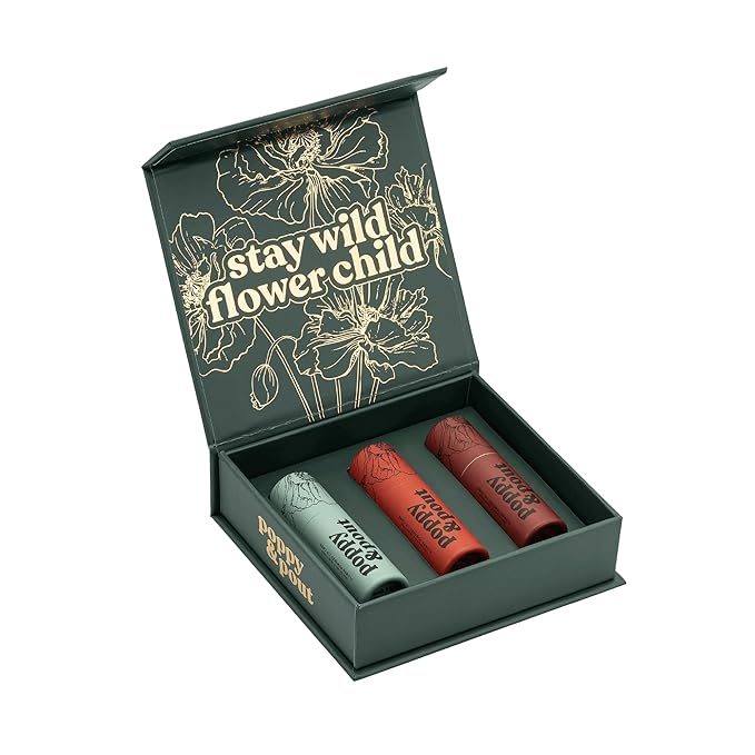 Jumbo Lip Balm Gift Set (3-Pack, Minty Flavors) | Poppy & Pout All Natural Lip Balms & Moisturizers | Hydrates with Beeswax, Vitamin E, Organic Coconut Oil | Cruelty-Free | Recyclable Cardboard Tube-Velvo Beauty