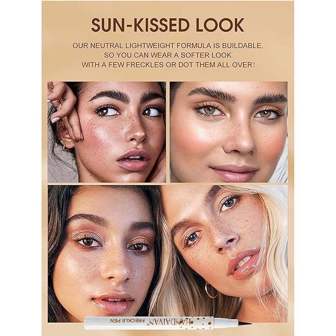 Freckle Pen 2 Colors, Natural Lifelike Freckle Makeup Pen Magic Freckle Color,Waterproof Longlasting Soft Dot Sopt Pen,for Natural Effortless Sunkissed Makeup-Chestnut&Dark Brown-Velvo Beauty