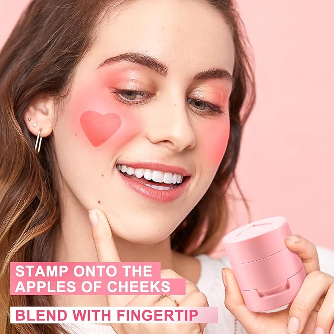 Boobeen Liquid Blush for Cheeks, Buildable & Blendable Face Blusher, Cheek Stamp Blush with Heart-shaped Applicator, Lightweight Air Cushion Blush for Velvet Matte Finish-Velvo Beauty