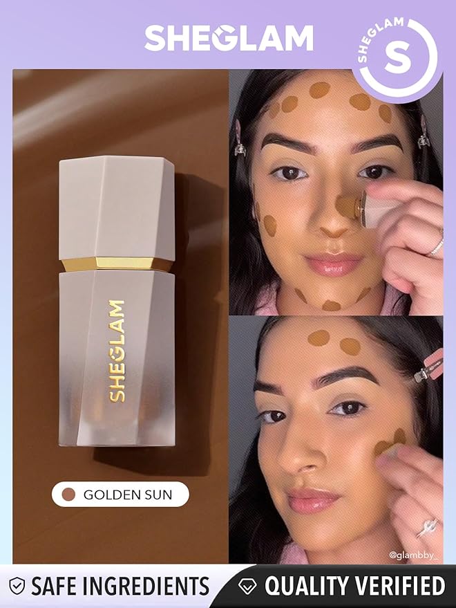 SHEGLAM Sun Sculpt Cool Toned Liquid Contour Stick Long Lasting Cream Bronzer Makeup - Golden Sun-Velvo Beauty