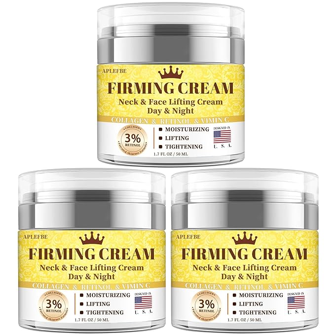 3% Retinol Cream Face Moisturizer, Anti Aging Neck Firming Cream with Collagen, Day & Night Face Cream with Hyaluronic Acid, Lifting & Tightening Wrinkle for Women & Men, 1.7 FL OZ, 3PC-Velvo Beauty