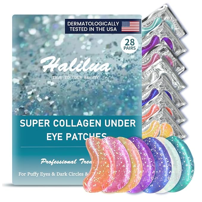 28 Pairs Under Eye Patches, Natural Collagen Eye Patches for Puffy Eyes, Under Eye Mask Patches for Face, Reduce Dark Circles, Fine Lines and Puffiness, Refreshes Your Skin, Eye Moisturizer Treatment-Velvo Beauty