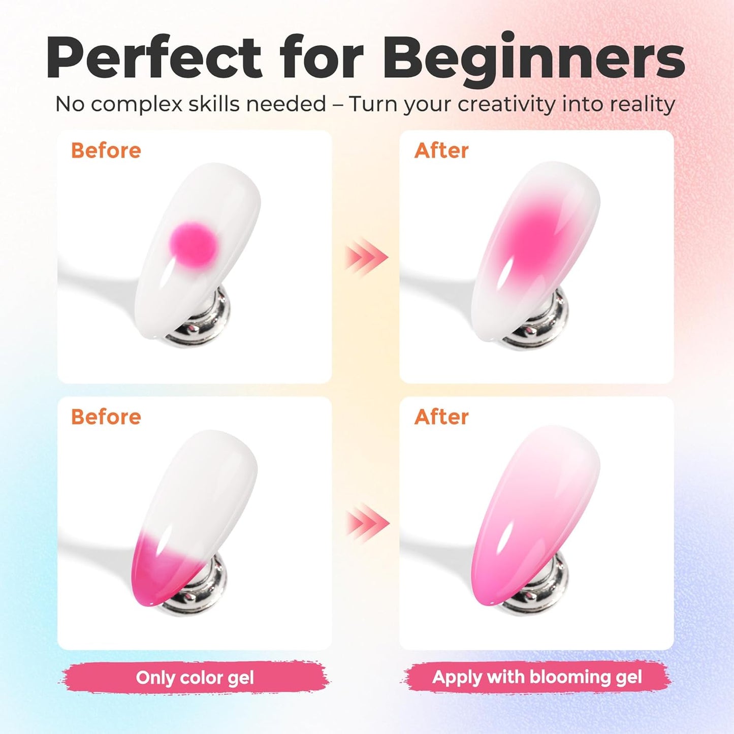 UNA GELLA Blooming Gel Nail Polish 15ml Super Clear for Spreading Effect U V/LED Needed Nail Blooming Gel for Marble Natural Stone Floral Print Watercolor Effect Design Soak Off Home DIY Salon-Velvo Beauty