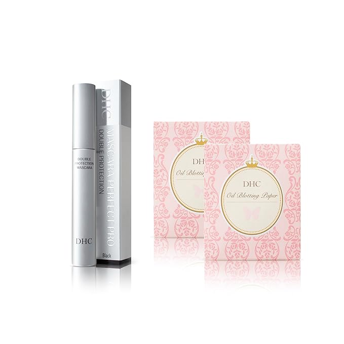 DHC Mascara Perfect Pro Double Protection 0.17 oz. Net wt. and Blotting Paper 2 pack (100 sheets x 2)-Velvo Beauty