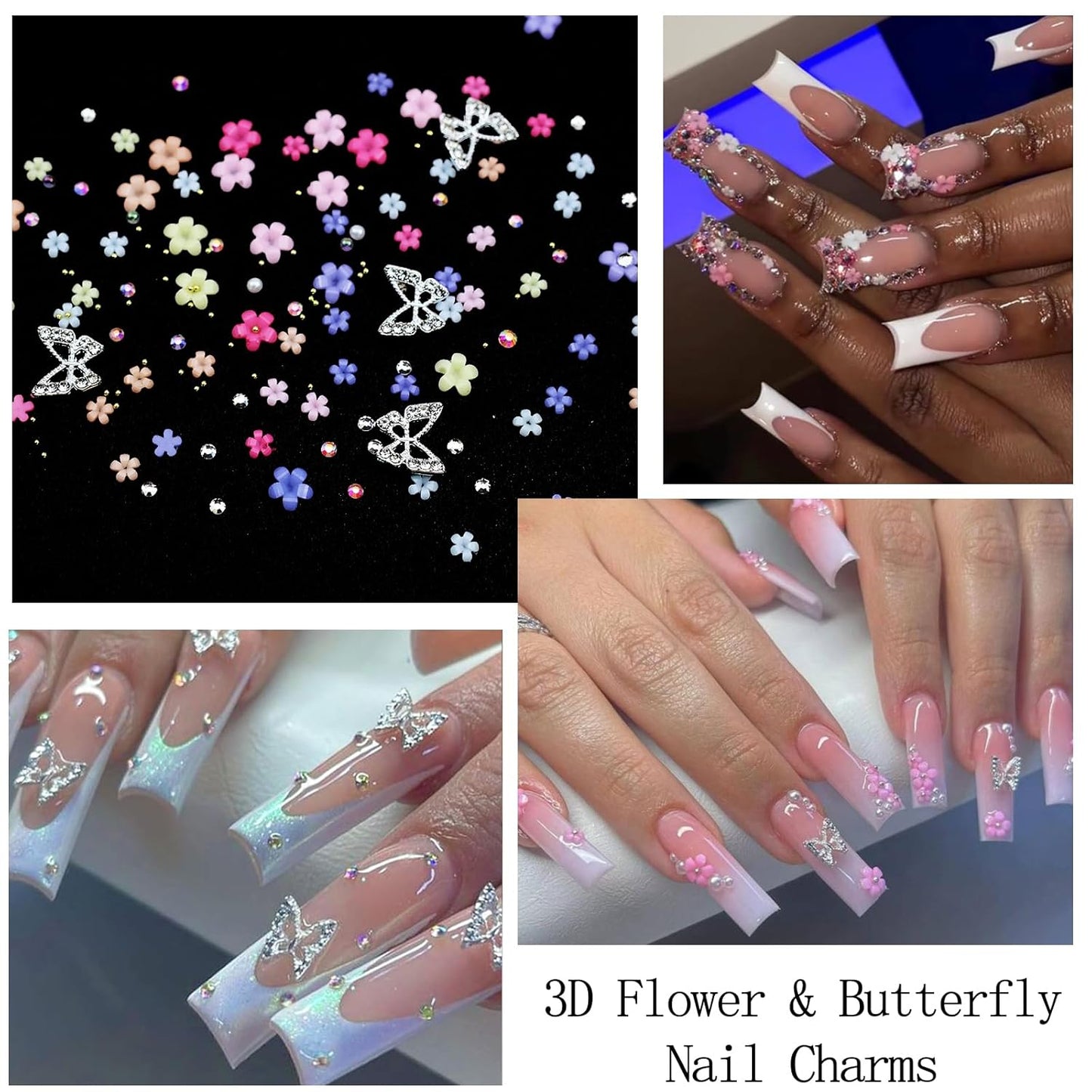 Nail Charms Rhinestones Colorful Nail Art Gems with Glue Gel Flatback Pearls Supplies Luxurious Crystal AB Rhinestones Nails Accessories Jewelry Pearls for Women Nails DIY Design-Velvo Beauty